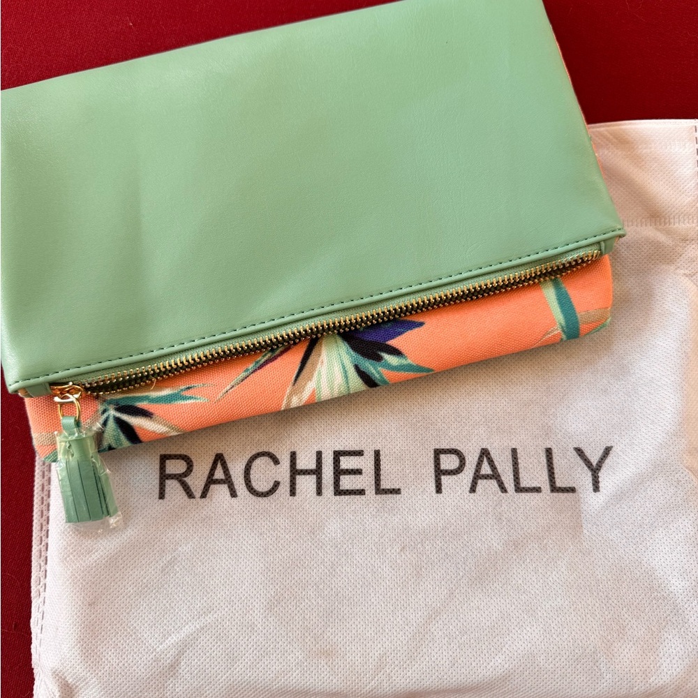 Rachel Pally Mint Green Pouch with White Bag